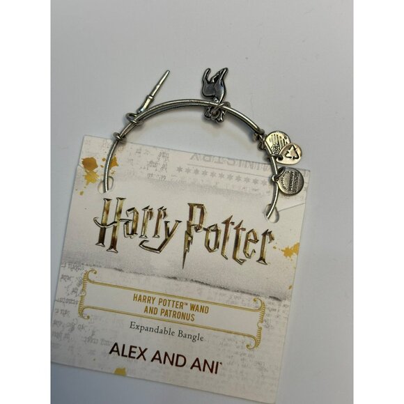 NEW Alex and Ani Harry Potter Wand & Patronus Expandable Bangle – Silver Finish - Picture 4 of 5